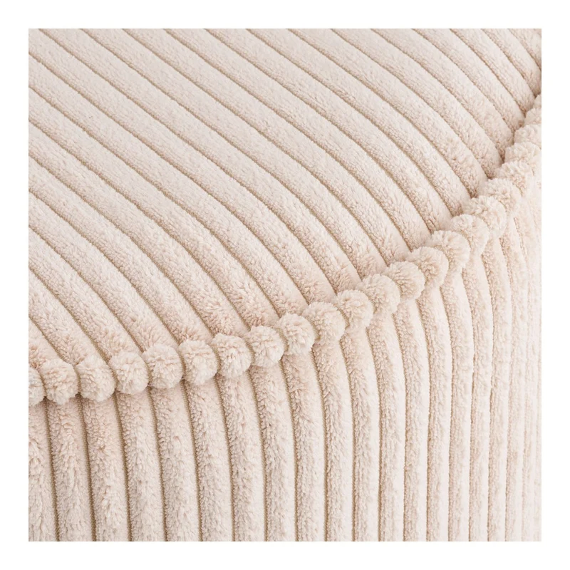 House Nordic Pouf Taupo – beiger Cord, Ø 40 × 35 cm