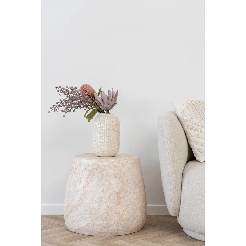 House Nordic Beistelltisch Bonn – Natur, Fiberclay, Ø 47,5 × 41 cm, Fiberclay / Faserzement