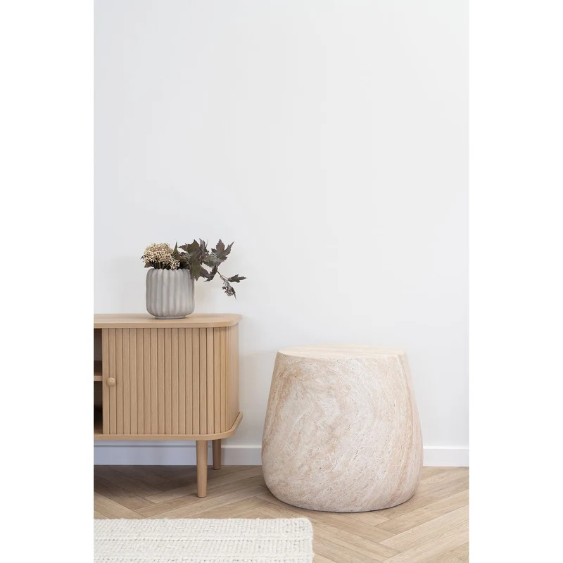 House Nordic Beistelltisch Bonn – Natur, Fiberclay, Ø 47,5 × 41 cm, Fiberclay / Faserzement