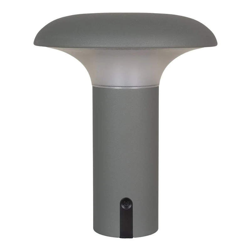 House Nordic Ramsey LED-Lampe – Lampe, wiederaufladbar, grau, Plastik, 17 × 17 × 21 cm