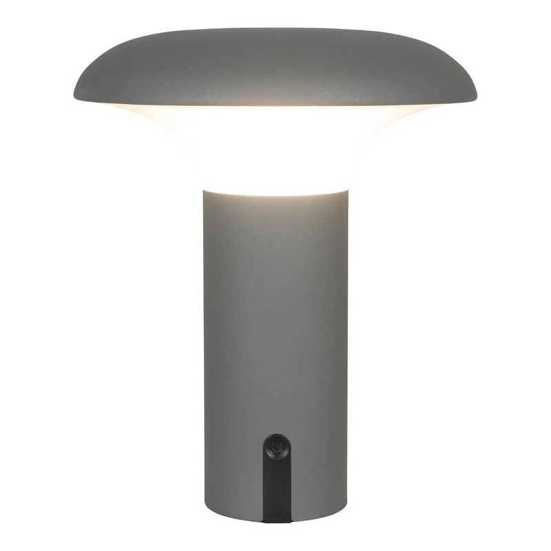 House Nordic Ramsey LED-Lampe – Lampe, wiederaufladbar, grau, Plastik, 17 × 17 × 21 cm