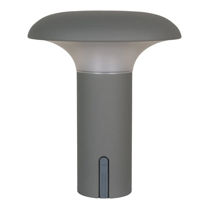 House Nordic Ramsey LED-Lampe – Lampe, wiederaufladbar, grau, Plastik, 17 × 17 × 21 cm