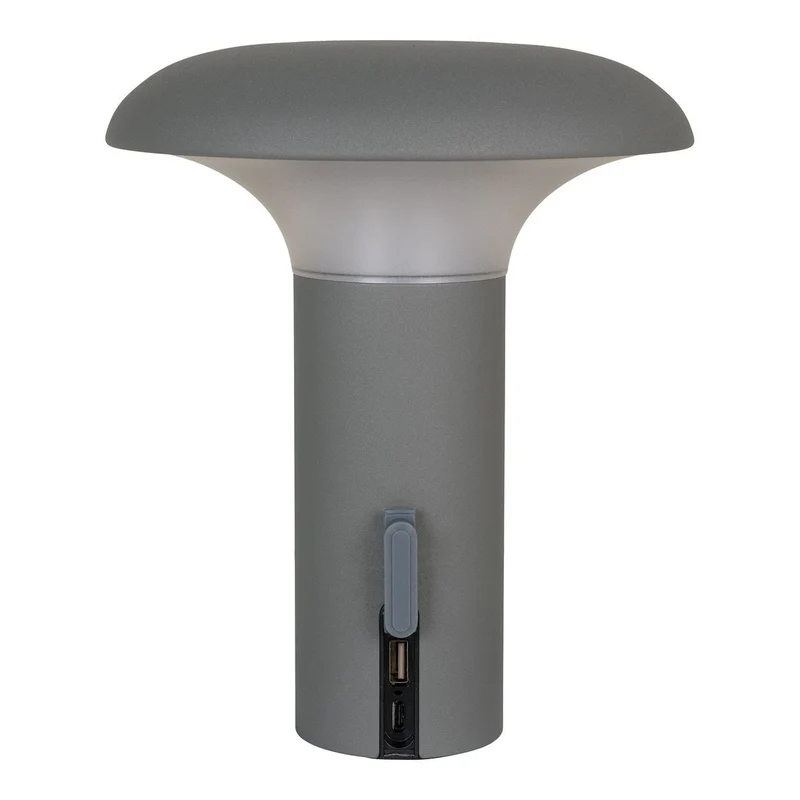 House Nordic Ramsey LED-Lampe – Lampe, wiederaufladbar, grau, Plastik, 17 × 17 × 21 cm