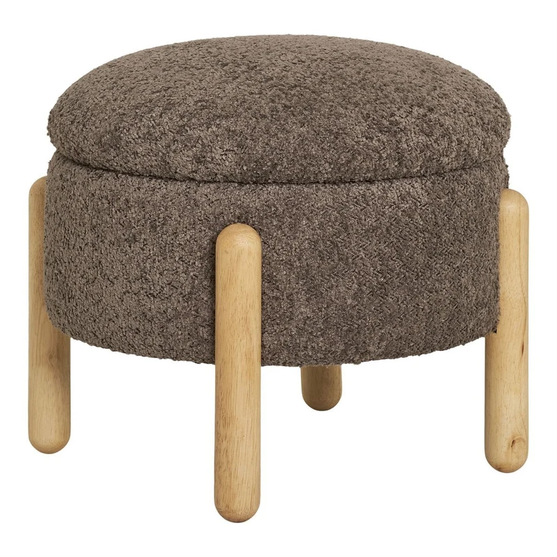 House Nordic Hocker Medas – Braun, 45 × 45 × 36 cm, Polyester, Schaumstoff