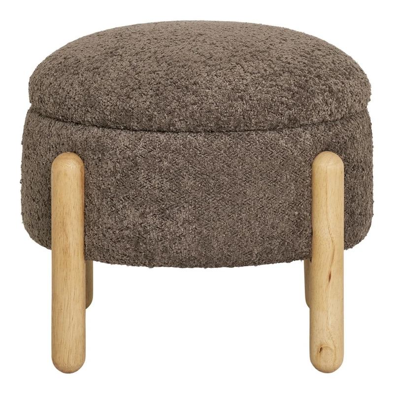 House Nordic Hocker Medas – Braun, 45 × 45 × 36 cm, Polyester, Schaumstoff