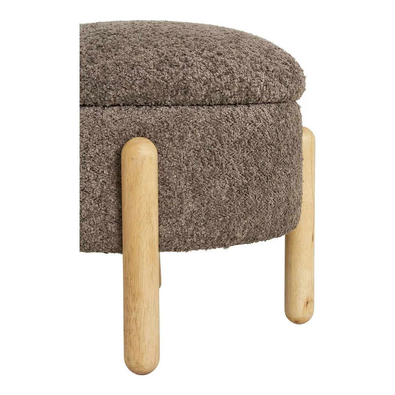 House Nordic Hocker Medas – Braun, 45 × 45 × 36 cm, Polyester, Schaumstoff