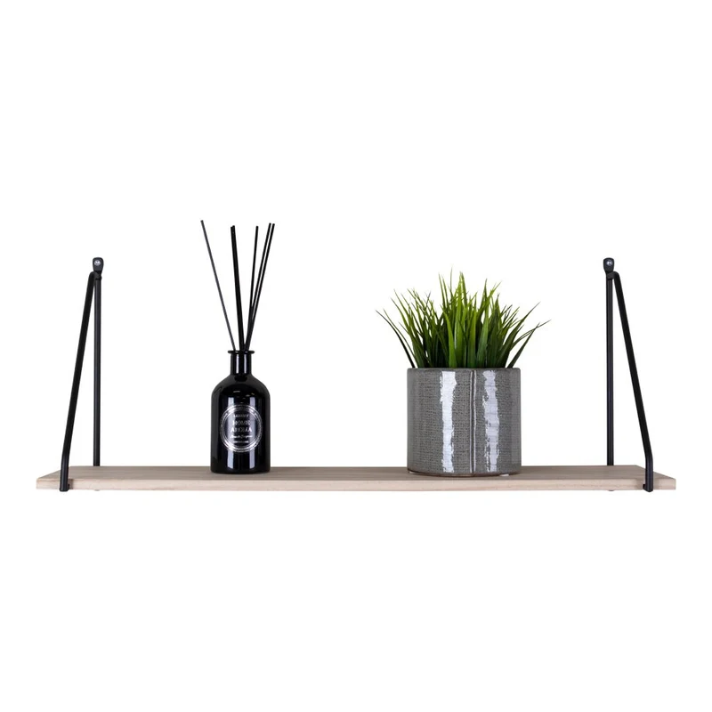 House Nordic Regal Arnhem – Stahl, Holz, Schwarz/Natur, 65 × 17 × 27 cm