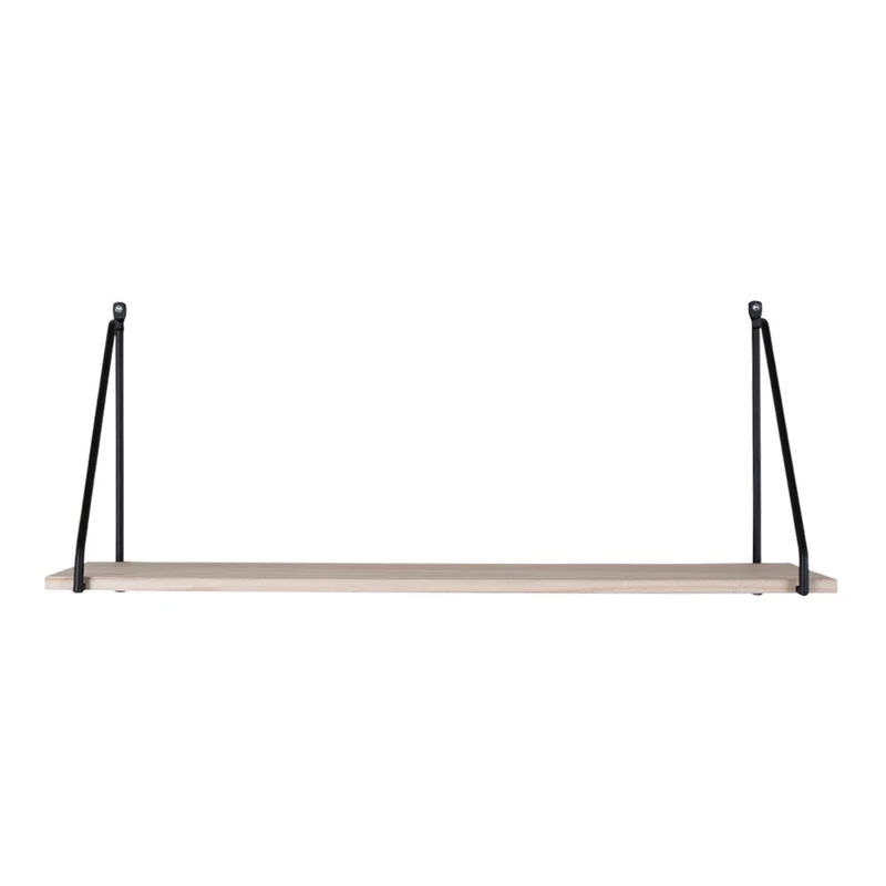 House Nordic Regal Arnhem – Stahl, Holz, Schwarz/Natur, 65 × 17 × 27 cm