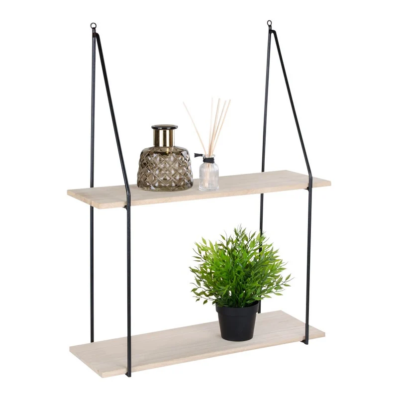 House Nordic Regal aag – Stahl, Paulownia, Schwarz/Natur, 55 × 21 × 72 cm