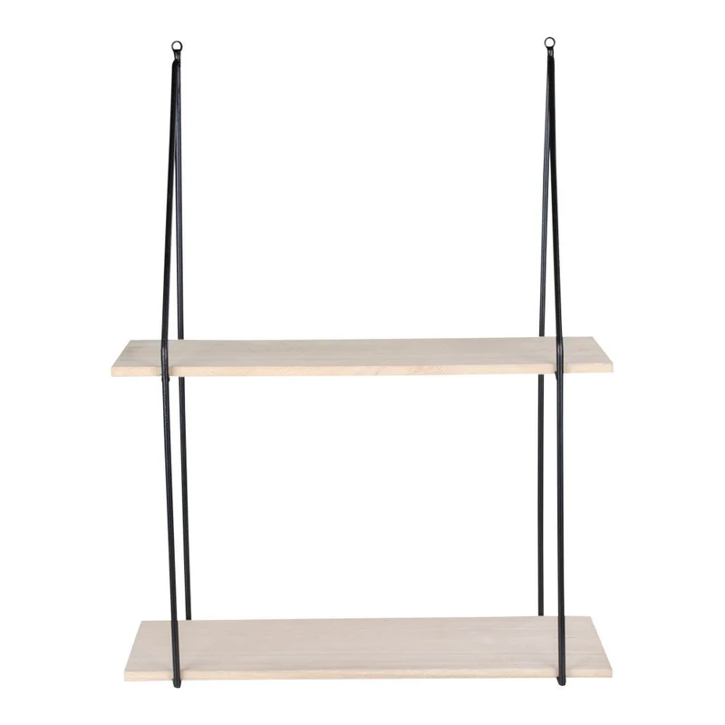 House Nordic Regal aag – Stahl, Paulownia, Schwarz/Natur, 55 × 21 × 72 cm