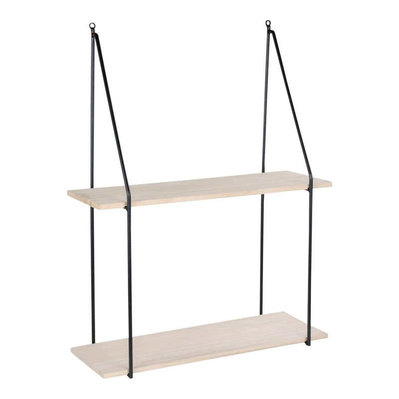 House Nordic Regal aag – Stahl, Paulownia, Schwarz/Natur, 55 × 21 × 72 cm