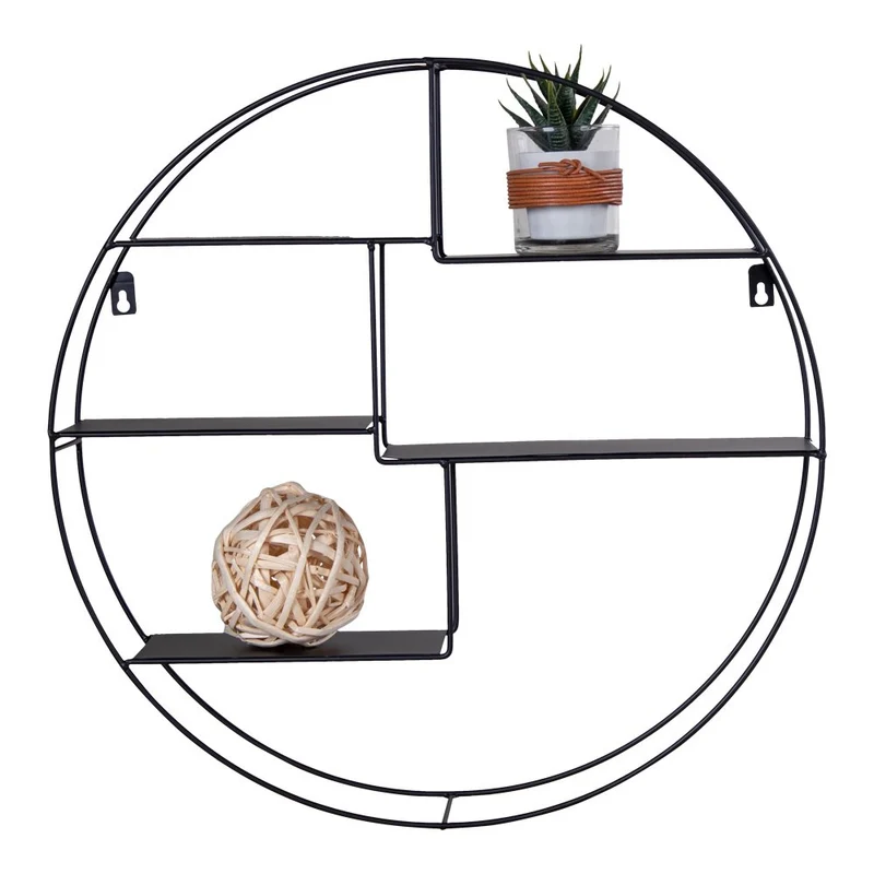 House Nordic Regal Genk – Schwarz, Stahl, Ø 47 × 10 cm