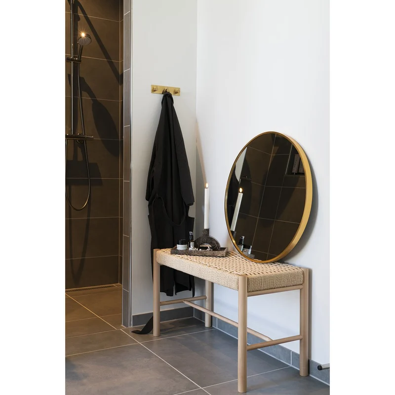 House Nordic Spiegel Madrid – Aluminiumrahmen in Messingoptik, Ø 60 cm