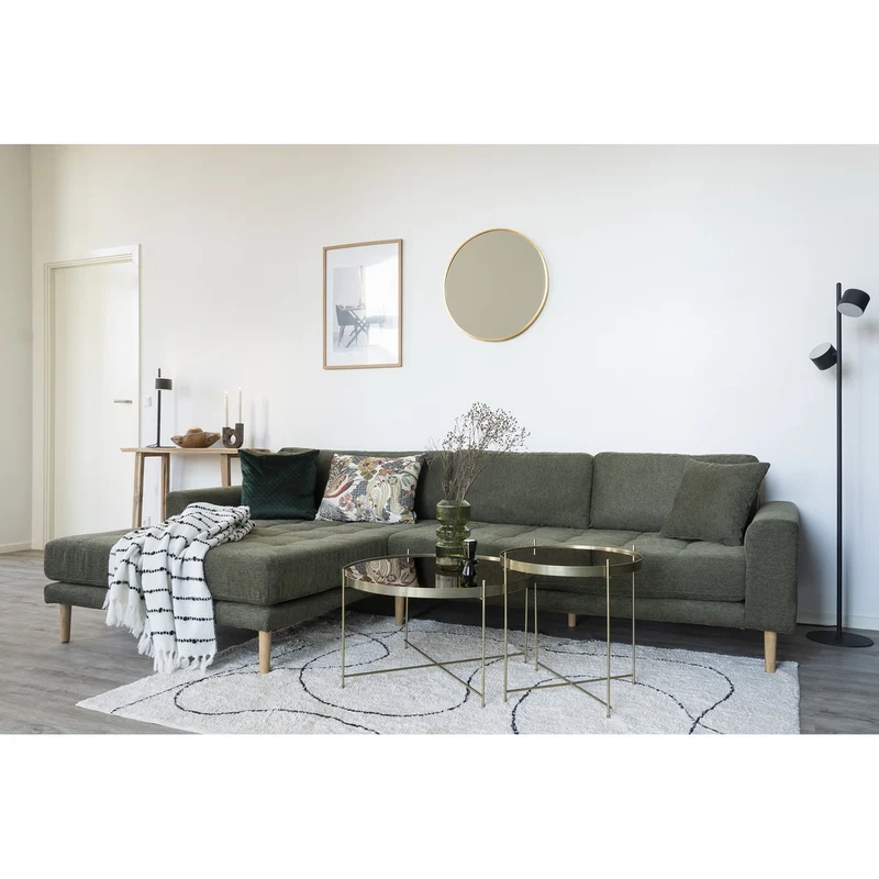 House Nordic Spiegel Madrid – Aluminiumrahmen in Messingoptik, Ø 60 cm