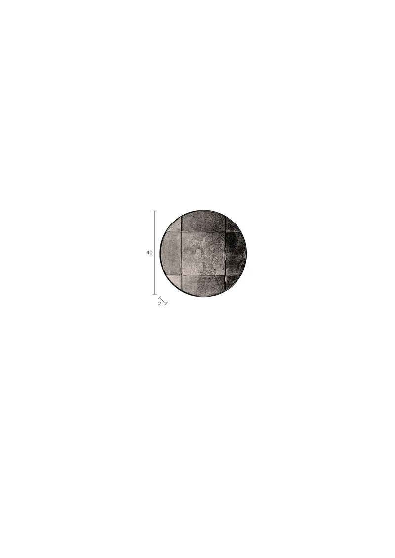 Dutchbone Spiegel Mado S – Schwarz, MDF, 40 × 40 × 3,5 cm