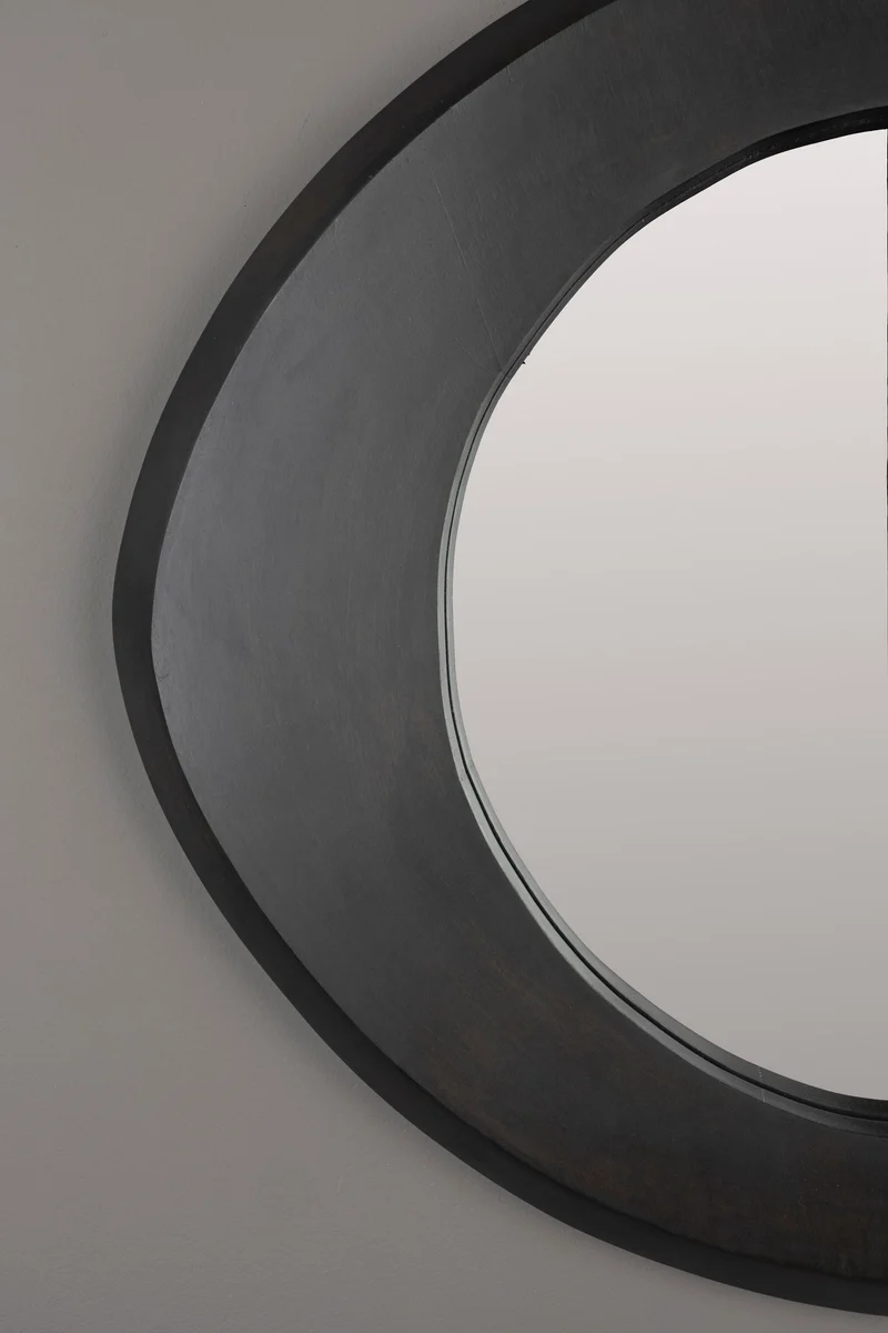 Dutchbone Spiegel Aren Wood Black S – Mangoholz, 47 × 55 × 5 cm