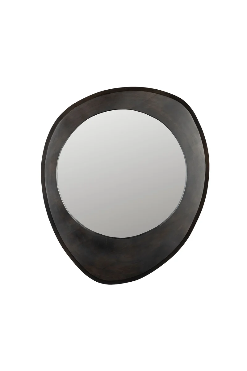Dutchbone Spiegel Aren Wood Black M – Mangoholz, 71 × 59 × 5 cm