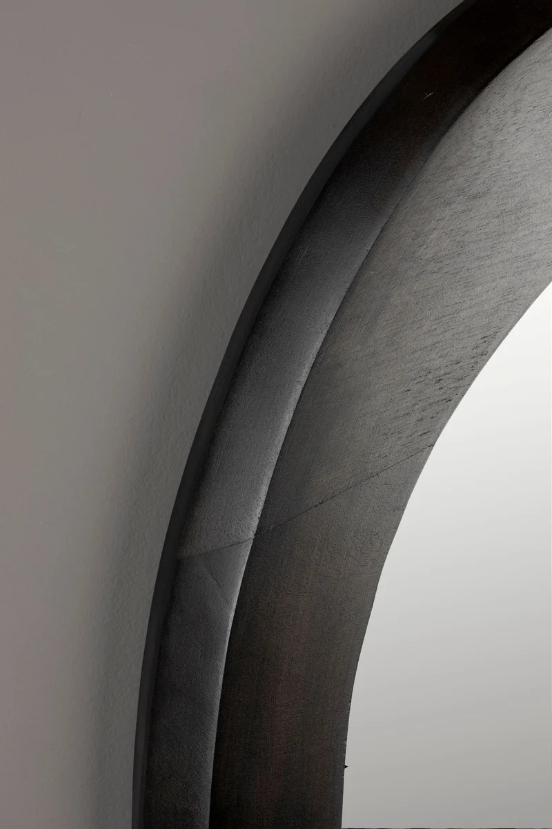 Dutchbone Spiegel Aren Wood Black M – Mangoholz, 71 × 59 × 5 cm
