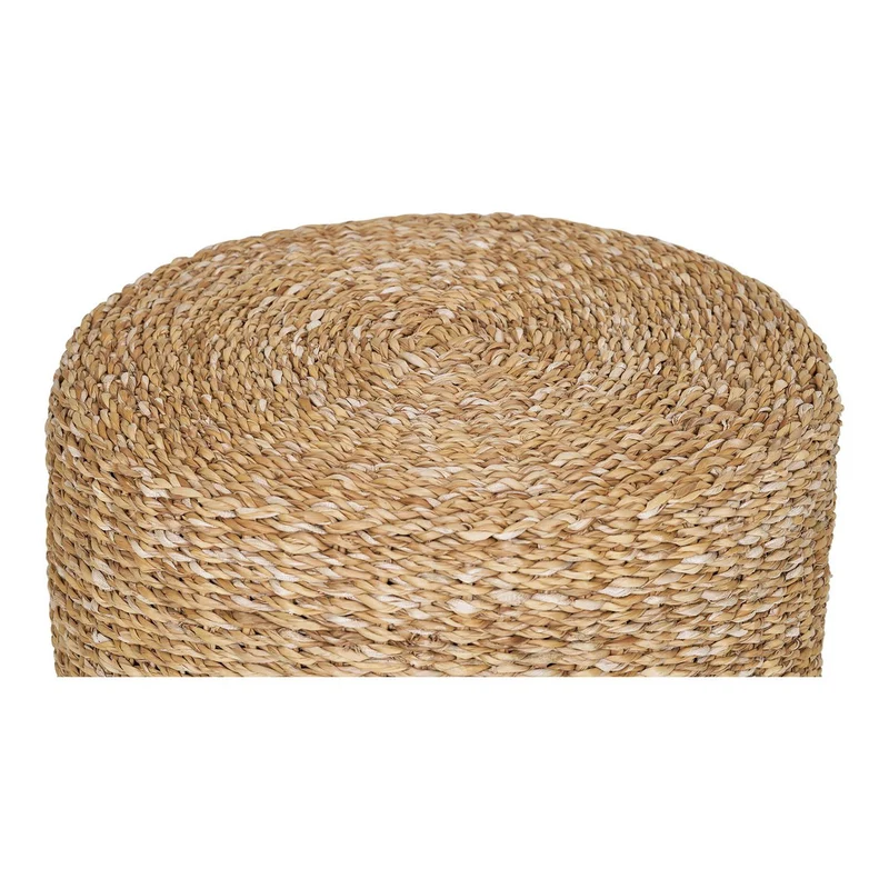 House Nordic Pouf Rivera – Natur, Seegras, Eisen, Ø 40 cm