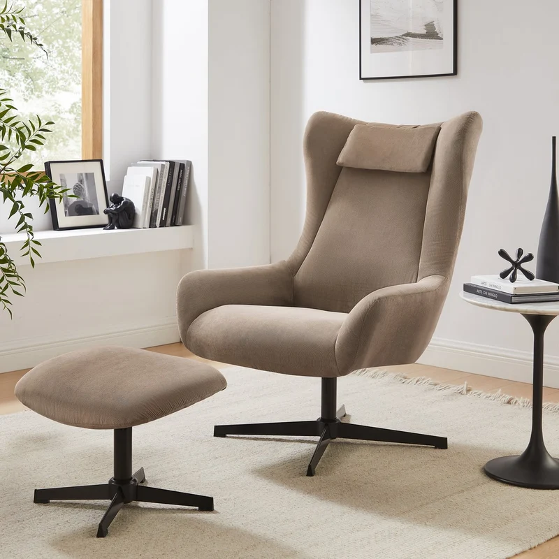 SalesFever Relaxsessel Haven mit Hocker – Taupe