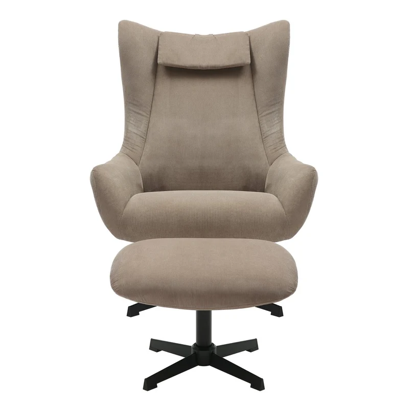 SalesFever Relaxsessel Haven mit Hocker – Taupe