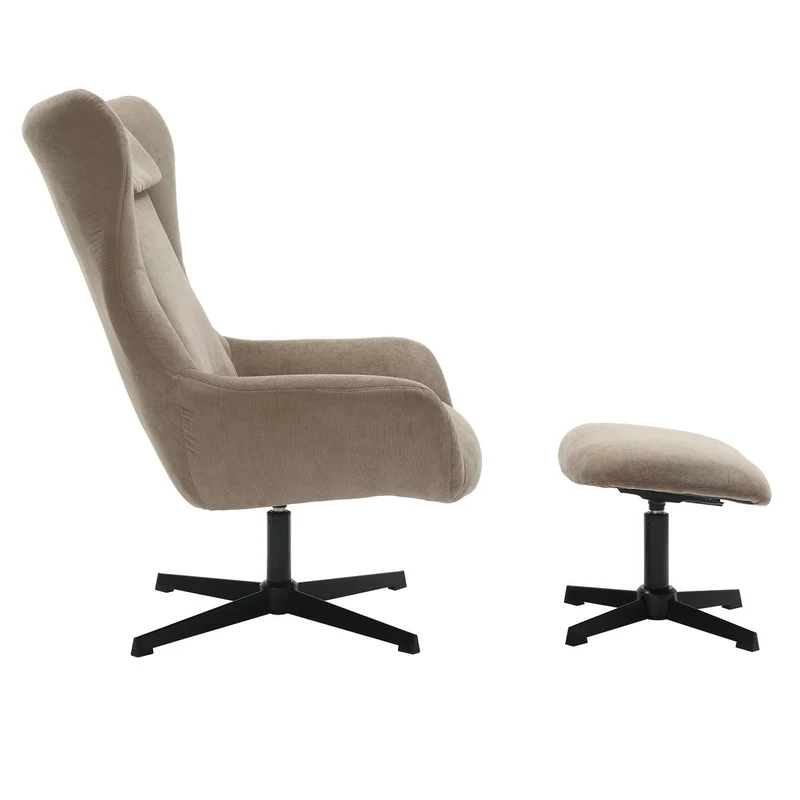 SalesFever Relaxsessel Haven mit Hocker – Taupe