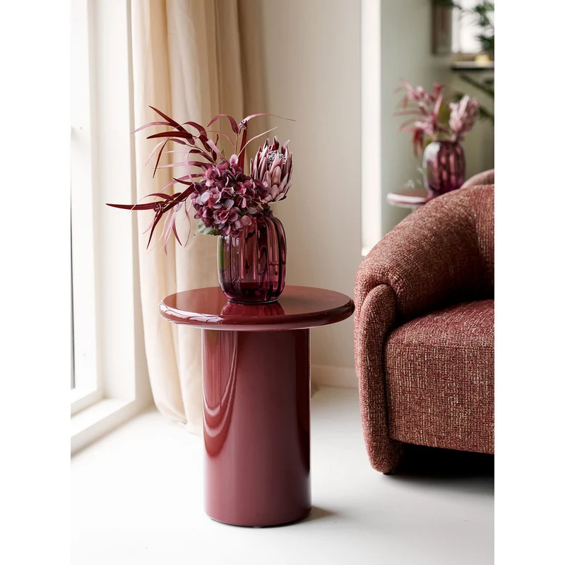 House Nordic Beistelltisch Otago – MDF in Bordeaux, Ø 45 cm