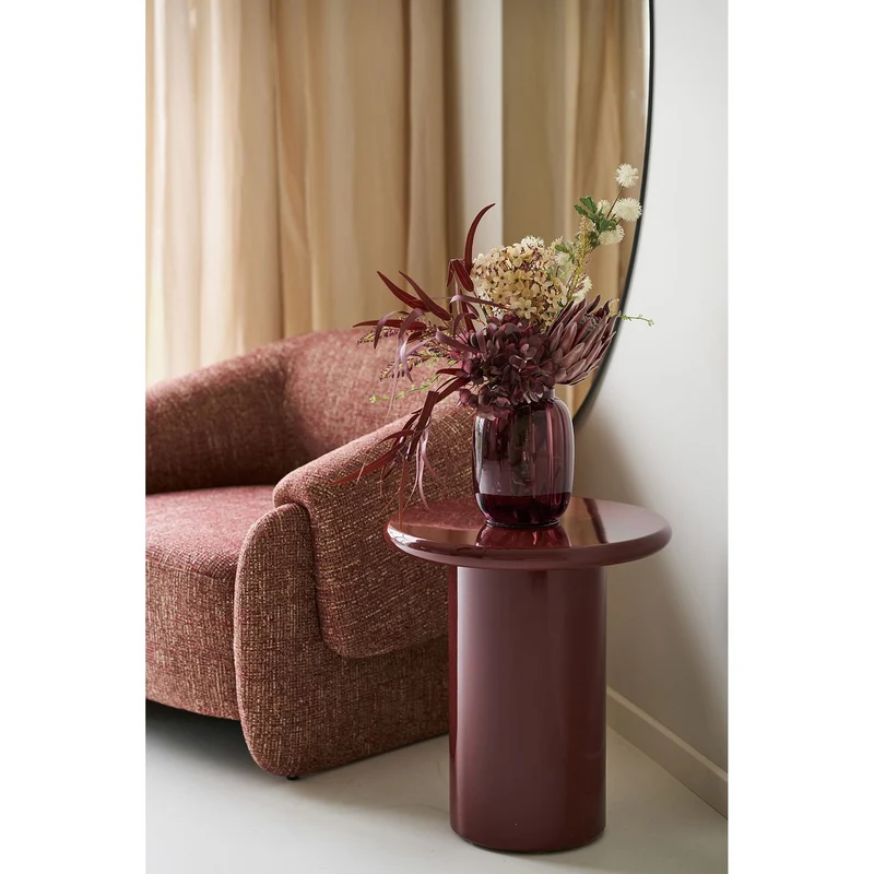 House Nordic Beistelltisch Otago – MDF in Bordeaux, Ø 45 cm