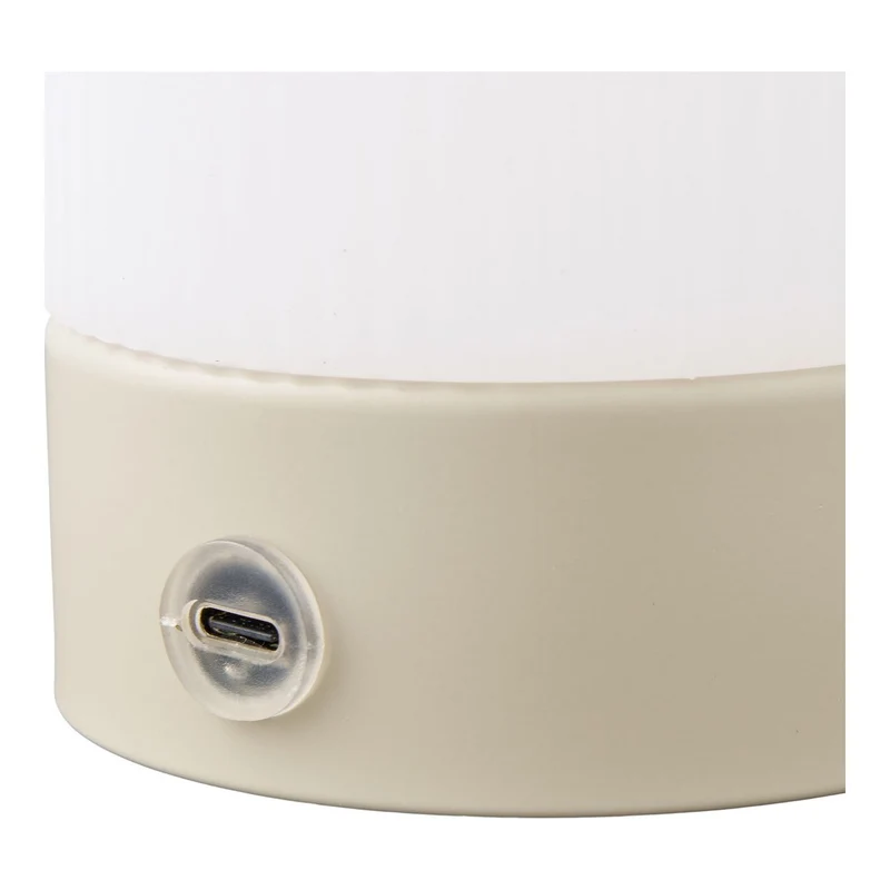 House Nordic Tischleuchte Ashford – wiederaufladbar, Beige/Weiß, 18 cm