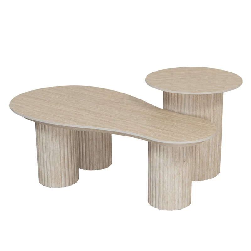 Pole to Pole Couchtisch Craft – Keramik in Travertin-Optik, 118 cm