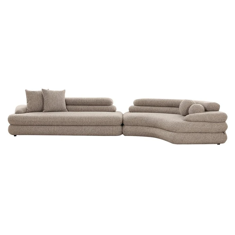 Pole to Pole Sofa Cairo 6-Sitzer – Sand-Bouclé, 391 × 188 cm