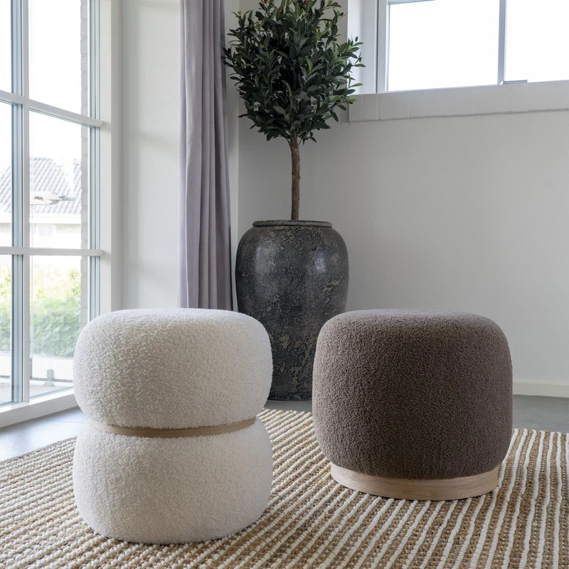 House Nordic Pouf Belfort – braun, 44,5 × 44,5 × 40 cm