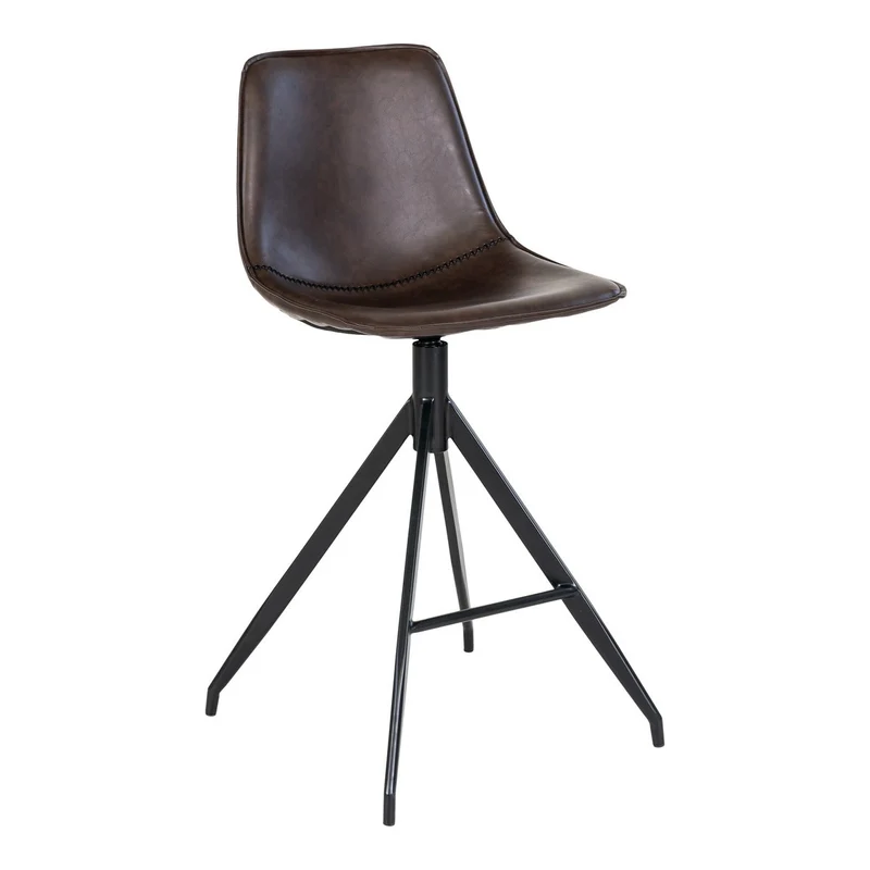 House Nordic Thekenstuhl Monaco – Braun, PU/Stahl, 51 × 44 × 96 cm, 2er-Set