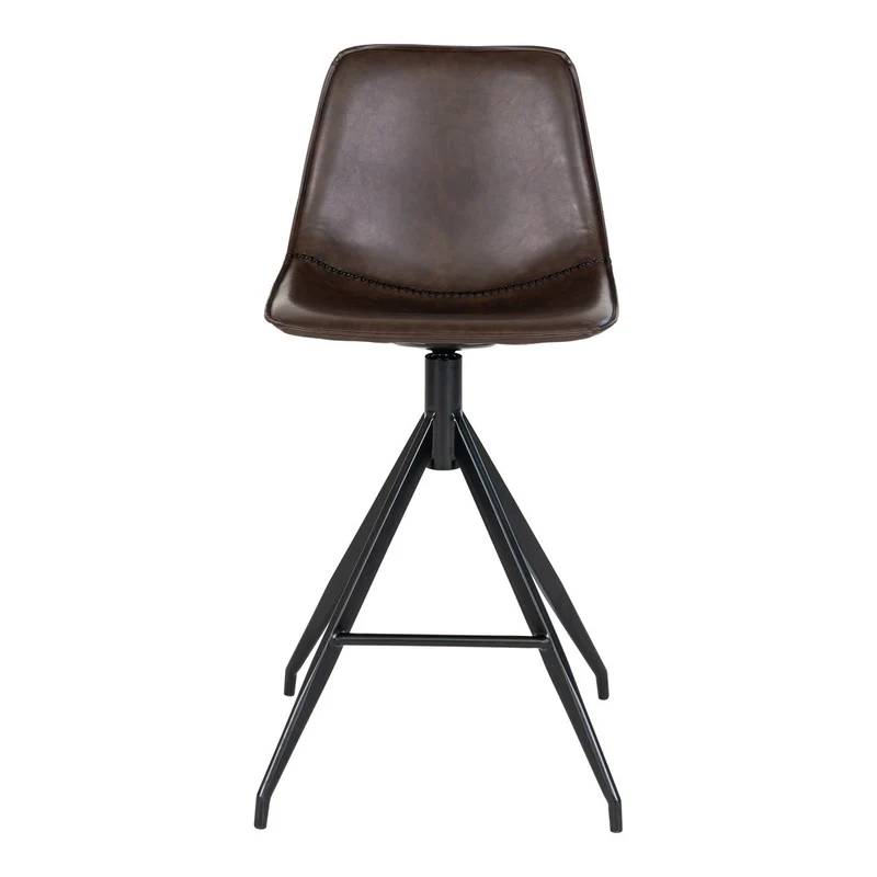 House Nordic Thekenstuhl Monaco – Braun, PU/Stahl, 51 × 44 × 96 cm, 2er-Set