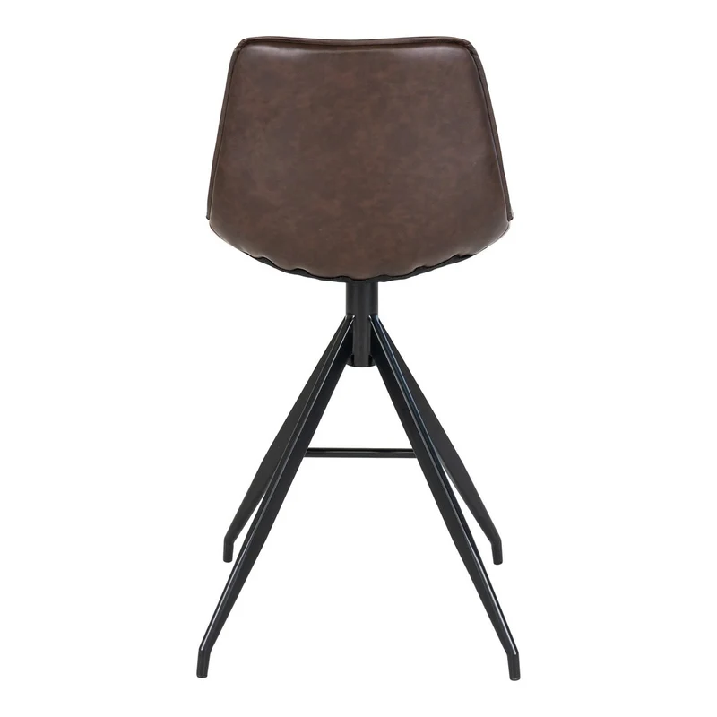 House Nordic Thekenstuhl Monaco – Braun, PU/Stahl, 51 × 44 × 96 cm, 2er-Set