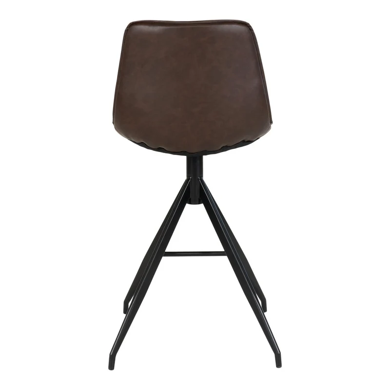 House Nordic Thekenstuhl Monaco – Braun, PU/Stahl, 51 × 44 × 96 cm, 2er-Set