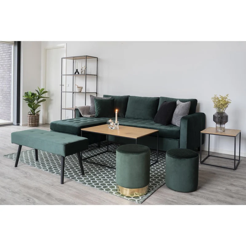 House Nordic Couchtisch Vita – Eichenoptik, schwarz, 60 × 90 × 45 cm