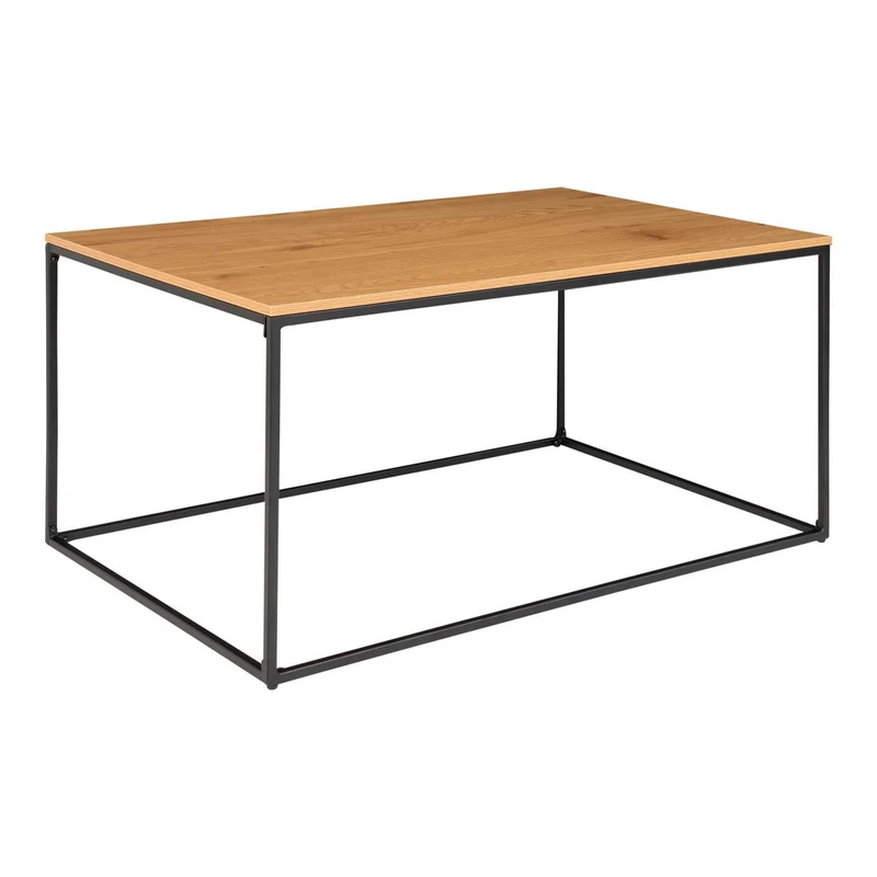 House Nordic Couchtisch Vita – Eichenoptik, schwarz, 60 × 90 × 45 cm