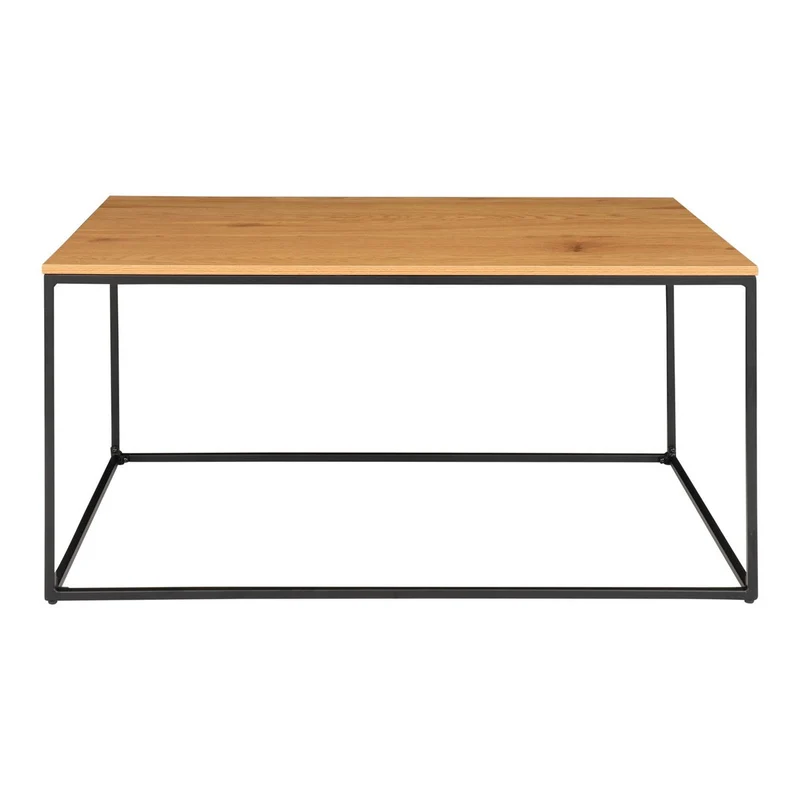 House Nordic Couchtisch Vita – Eichenoptik, schwarz, 60 × 90 × 45 cm
