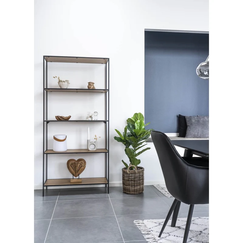 House Nordic Regal Vita – Eichenoptik, Stahl, 80 × 36 × 170 cm
