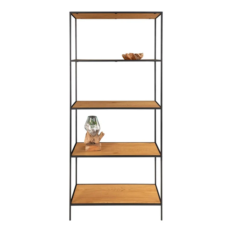 House Nordic Regal Vita – Eichenoptik, Stahl, 80 × 36 × 170 cm