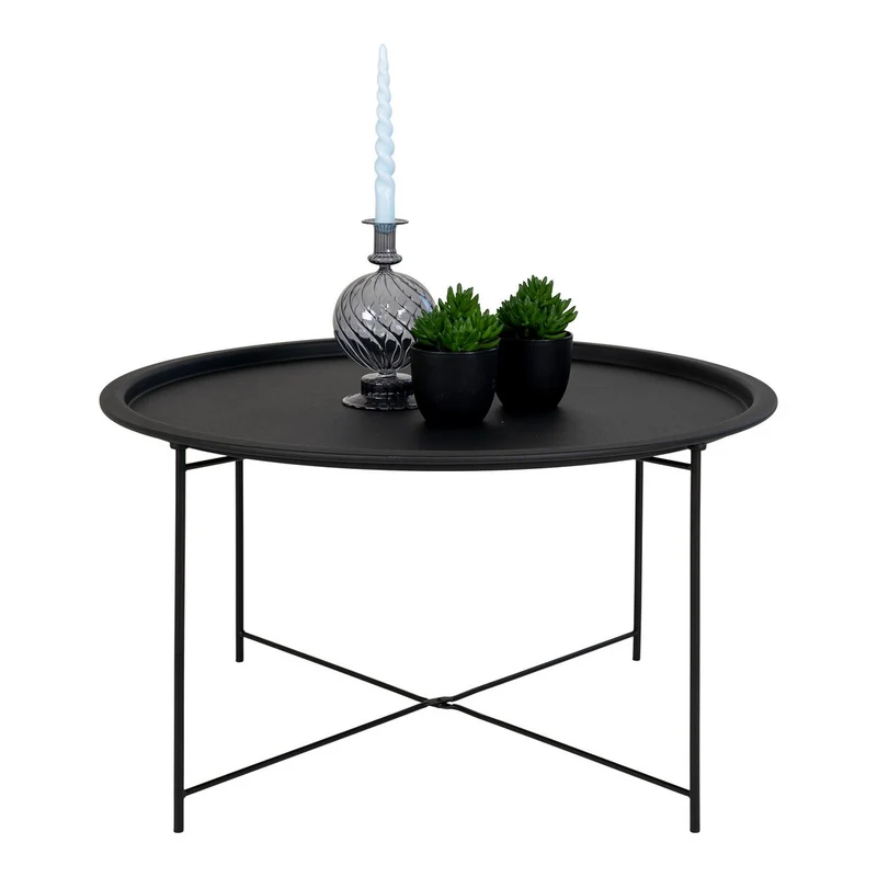 House Nordic Couchtisch Bastia – Schwarz, Stahl, Ø 75 × 43 cm
