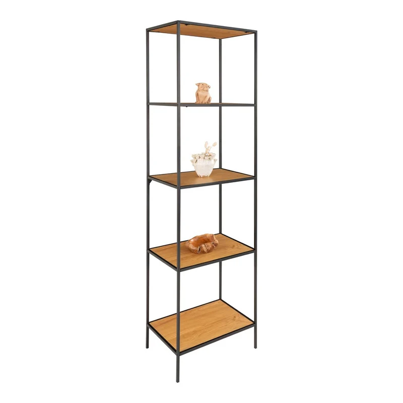 House Nordic Regal Vita – Natürliche Eichenoptik, Stahl, 51 × 36 × 170 cm