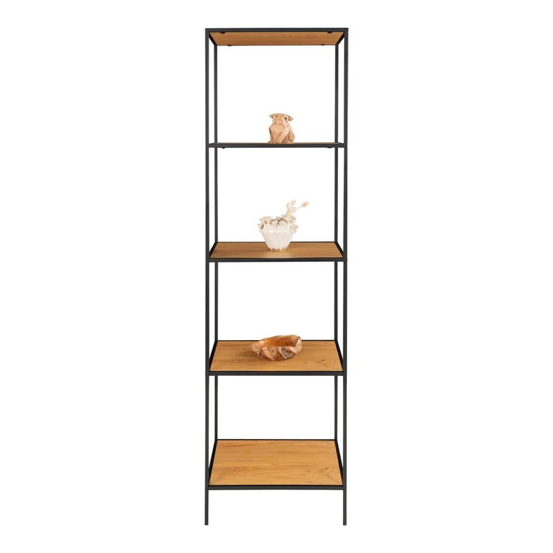 House Nordic Regal Vita – Natürliche Eichenoptik, Stahl, 51 × 36 × 170 cm