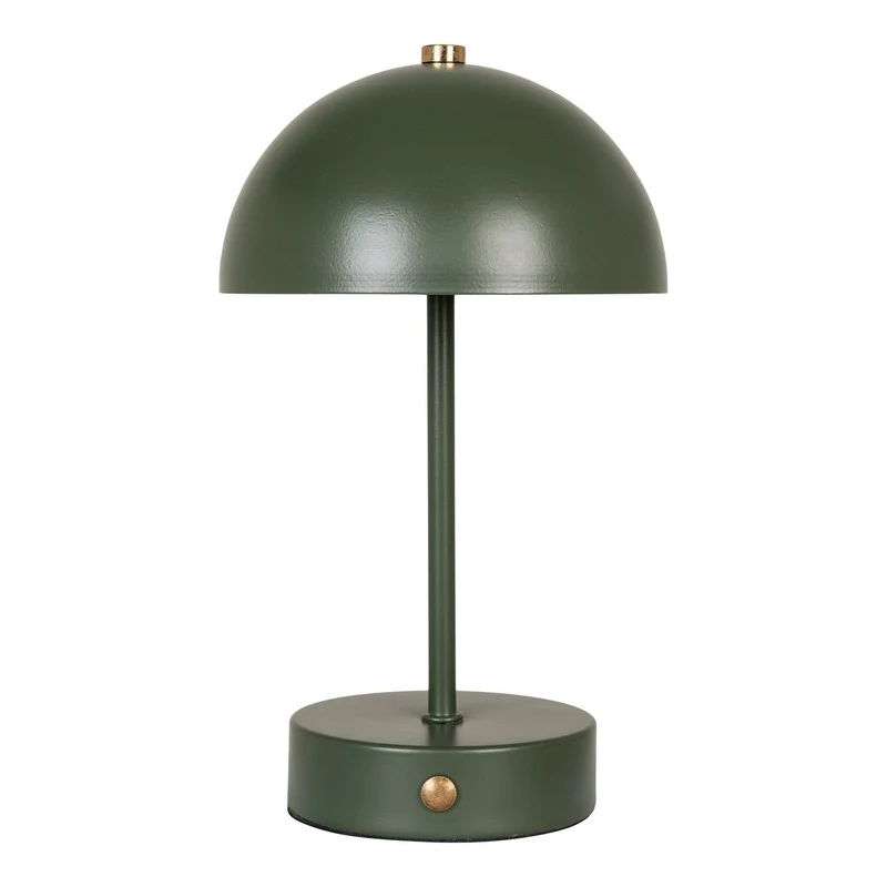 House Nordic LED-Tischleuchte Holt – wiederaufladbar, Grün, 25 cm, Metall