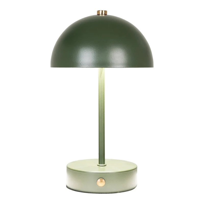 House Nordic LED-Tischleuchte Holt – wiederaufladbar, Grün, 25 cm, Metall