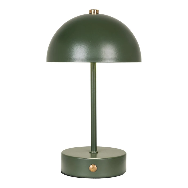 House Nordic LED-Tischleuchte Holt – wiederaufladbar, Grün, 25 cm, Metall