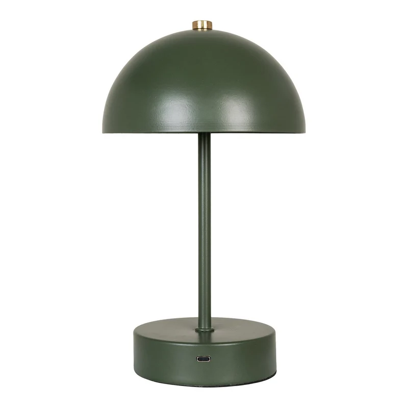 House Nordic LED-Tischleuchte Holt – wiederaufladbar, Grün, 25 cm, Metall