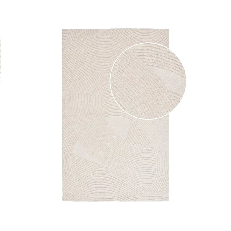 House Nordic Handgetufteter Wollteppich – Elfenbein, 160 × 230 cm, Wolle