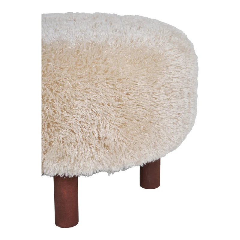 House Nordic Pouf Inverness – Beige/Braun, Ø 50 × 33 cm